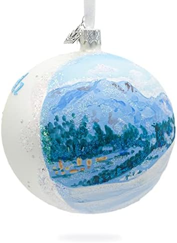 St. Moritz, Bola de vidro da Suíça Ornamento de Natal de 4 polegadas