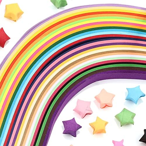 540 lençóis Origami Star Paper 27 Colors Star Papel Tiras de origami de dupla face colorida artesanal origami estrela da sorte Origami