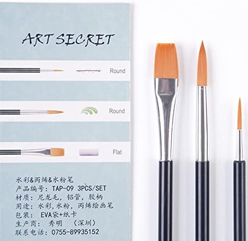 3/SET Aquarela acrílico Gouache Brushes Sintéticos para desenhar tintas artísticas Artista de artistas de artistas de artistas