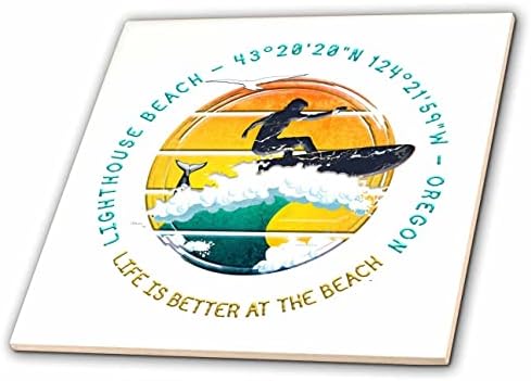 3drose American Beaches - Lighthouse Beach, Condado de Coos, Oregon Cool Gift - Tiles