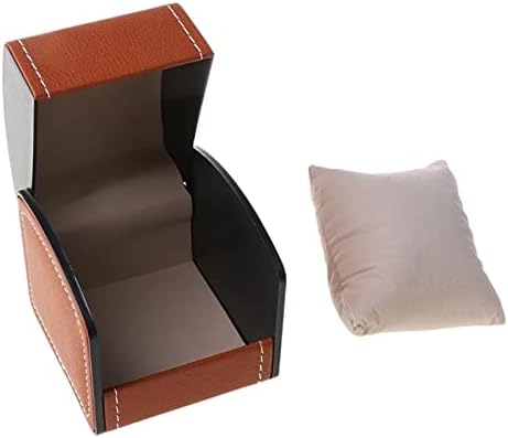 Caixa de relógio de couro Faux UXZDX com pacote de travesseiro Bracelet Stand Stand New Watch Box