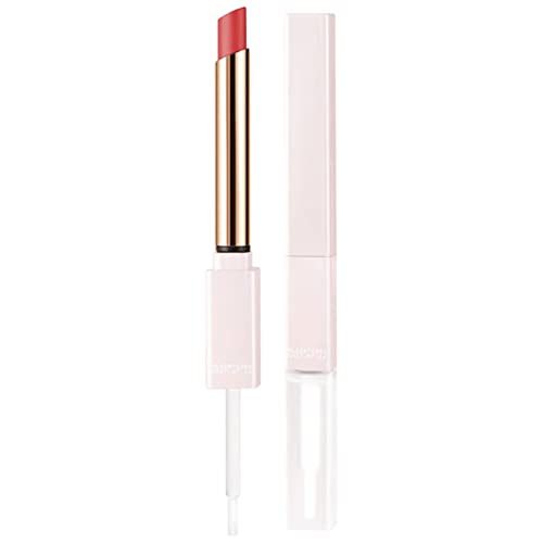 Lipstick de cabeça dupla de fins dupla fins de chuva batom à prova d'água um filme não é fácil de enfiar a cor de bloqueio de copo 2 ml Girls Lip Gloss