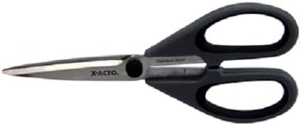 Tesoura multimaterial X-ACTO com lâminas de aço inoxidável de 3 mm de serviço pesado, preto