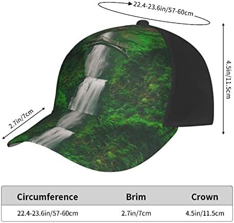 Cachoeira vertical Tampa de beisebol impressa, boné de pai ajustável, adequado para atividades de corrida para qualquer