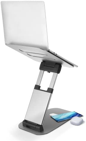 Stand para laptop ajustável, suporte para laptop ergonômico para mesa, lapto de alumínio leve, suporte de computador compatível