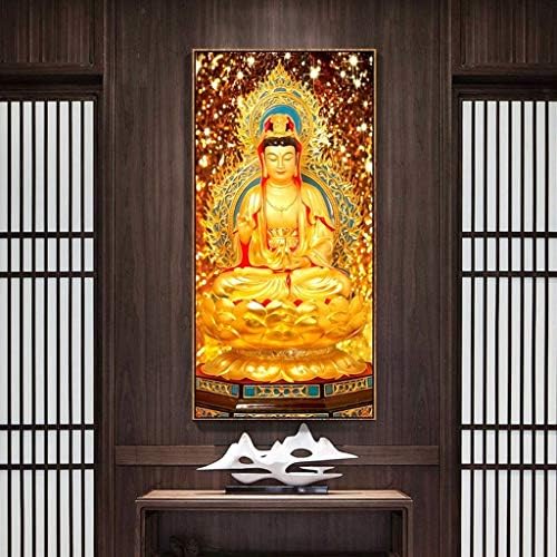 Zen Buddha estátua mural | Pintura de decoração de parede de fundo da sala de estar | Pintura pendurada em Guanyin Buda | Quadro
