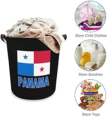 Pride of Panamá - Bandeira panamânica Oxford Clowery Casket com alças de armazenamento cesto para organizador de brinquedos,