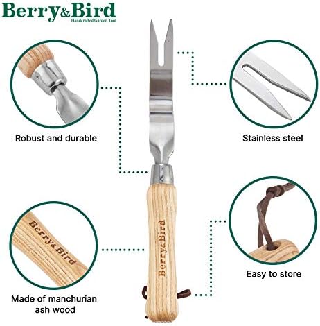 Ferramenta Berry & Bird Hand Weeder, puxador de maconha de jardinagem em aço inoxidável, ferramenta de cortador de remoção manual