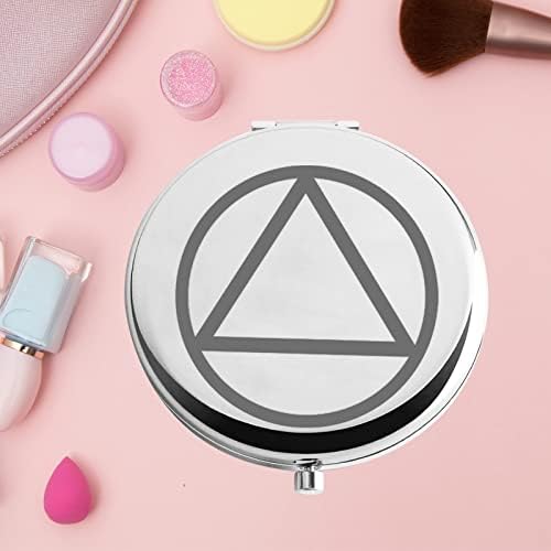 Keychin Alcoolics Anonymous Pocket Mirror Addiction Recovery Gift AA Sober Compact Makeup Mirror New Beginnings Presente para