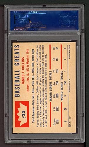 1960 Fleer 25 Jimmy Collins Boston Red Sox PSA PSA 5.00 Red Sox