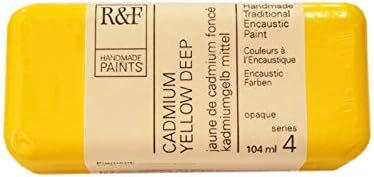 Tintas artesanais de R&F 1143 tinta encaustic 104ml, cádmio amarelo profundo