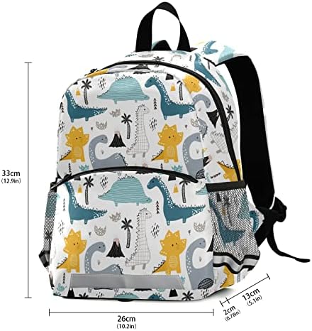 MNSruu Kids Backpack Girls, Cartoon Animais Dinossauros fofos Backpack de caminhada, mochilas infantis para a escola, bolsa de viagem em idade pré -escolar, cinta de peito