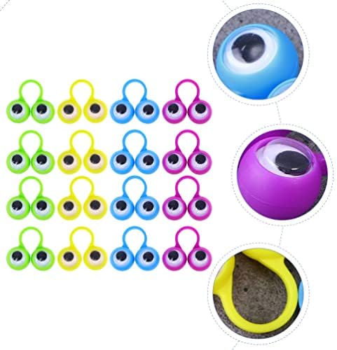 IPETBOOM Bray Toy Eye Puppets Rings Anéis de novidades engraçadas Anéis para os olhos para festa de Natal Favors Goodie Bolsa Stufers Preexres Presentes Random Cor 24pcs