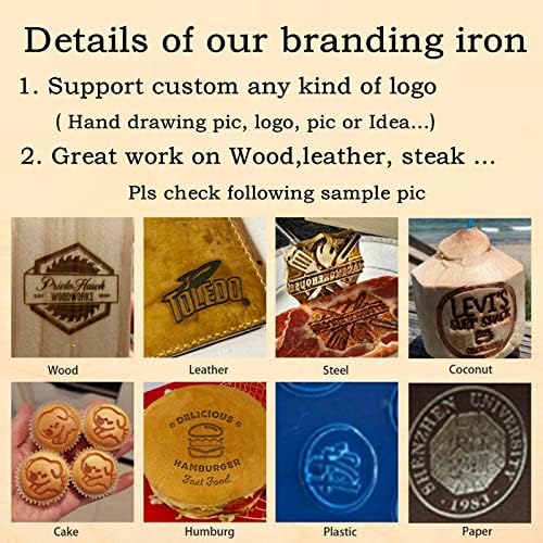Ferro de marca personalizada para madeira, marca de ferro de ferro personalizada para marceneiros, incluindo o identificador