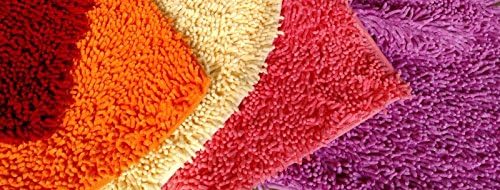 Tache de 6 x 9 pés de algodão Chenille High Pile Luxury Banheiro tapete - macarrão macio absorvente All Tapete de carpete da área para banheira Tub cozinha de chuveiro, magenta rosa 72 x 108