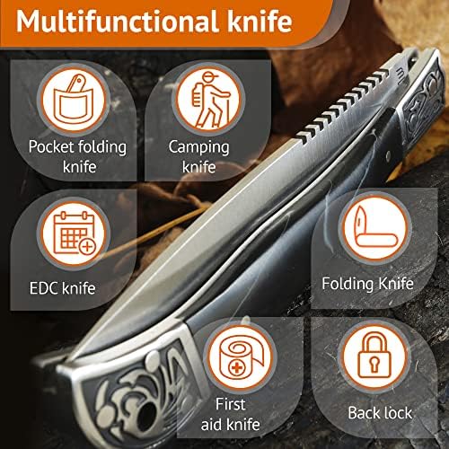 Grand Way Bundle de 2 itens - faca de bolso para homens - dobrando Knofe - Facas dobráveis ​​EDC - Facas de lâmina afiadas -