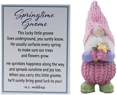 Gnz Lucky Little Springtime Gnome estatueta com cartão de história