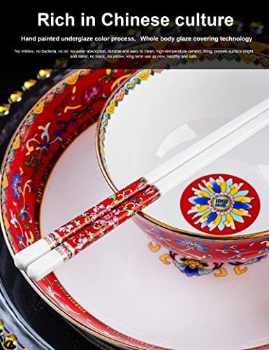 Pauzinhos de cerâmica de Tianshi, pauzinhos de esmalte colorido -cuttes clássicos de chinês clássicos, conjuntos de presentes,