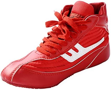 Day Key Red Wrestling Shoes para homens, sapatos de luta de couro baixo