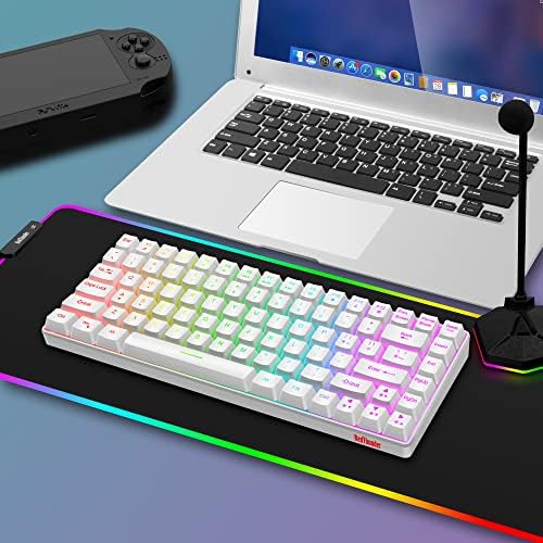 Redthunder K84 Teclado de mini jogos, 75% de teclado com sentido mecânico de TKL Ultra Compact com efeitos de iluminação LED RGB para PC/Mac/Ps4/Ps5/Xbox Gamer