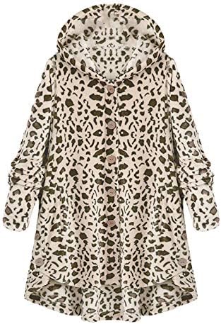 Andongnywell Ladies Jacket Capuz de moletom fofo de moletom de inverno feminino casaco com capuz fofo