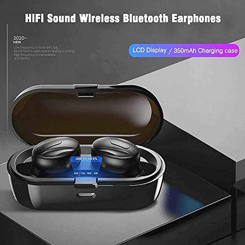 Hoseili 2023 New EditionBluetooth fones de ouvido Bluetooth 5.0 Encontros sem fio IN-EarO Microfones de som de microfones sem fio com fones de ouvido com fones de ouvido e estojo de carregamento portátil para iOS Android PC. XG22