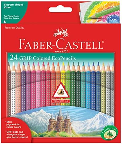 Ecoponcículas coloridas Faber-Castell-lápis colorido de 24 pacotes, pré-nítido