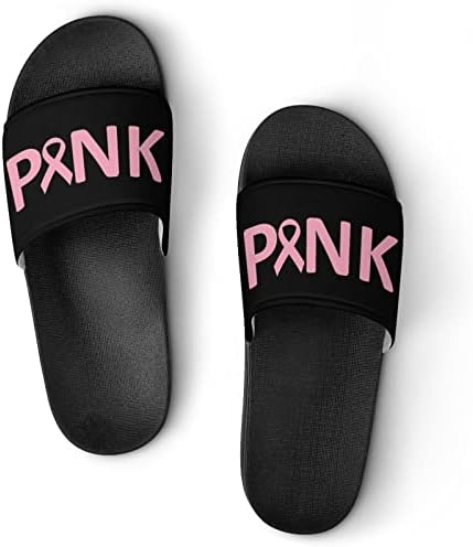 Câncer de mama rosa PVC Home Shoppers não deslizam sapatos de praia externa para homens e mulheres