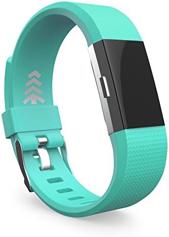 Teak - pulseira de substituição esportiva de silicone para carga fitbit 2 - pequena cerceta