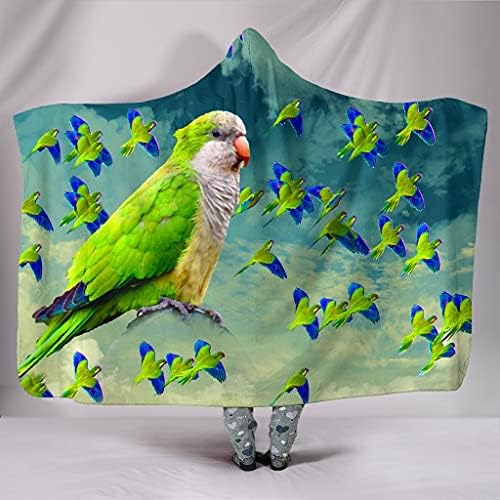 Monk Perkeetet Parrot Print com capuz com capuz
