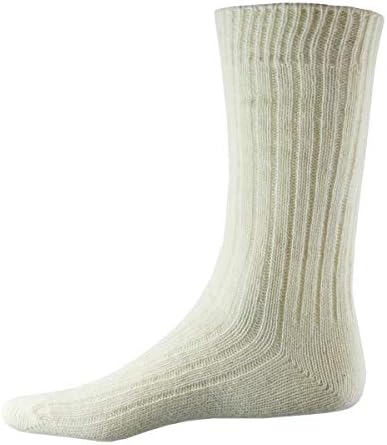 Yun Men's Natural Pure de lã Bota quente Meias de inverno Creme tradicional