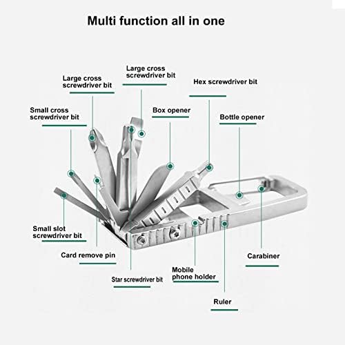 Chavetinha Multitool, 12 em 1 Ferramenta multi dobrável com chave de fenda Bit Bit Grenhos de sobrevivência ao ar livre para homens marido pai namorado