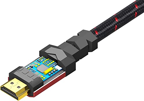 Cabo 4K HDMI 2.0 25 pés. [2 pacote] por ritzgear. 18 Gbps Ultra de alta velocidade Cordão de nylon e conectores de ouro - 4K@60Hz/UHD/3D/2160p/1080p/arc & Ethernet. Compatível com UHD TV/Monitor/PC/PS5/Xbox
