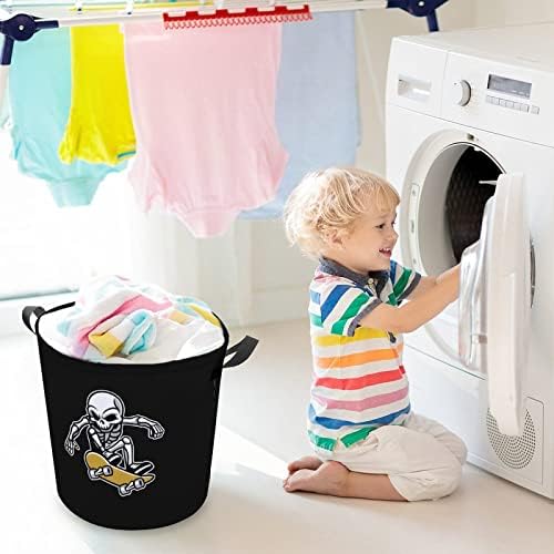 Skateboard Skull Laundry Basket Basking Storage Bin Horper Bag Roupas de roupas para dormitório doméstico