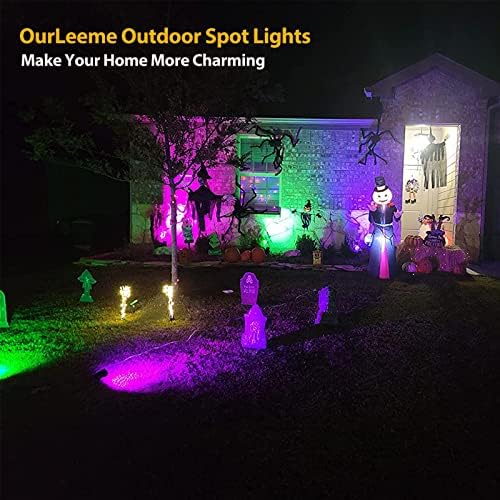 Ourleeme Lahn Inunda Luz de Luz, 2-em-1 Impermeável Controle remoto ao ar livre Paisagem iluminação Spotlight Light Light para piscina de jardim de jardim do jardim