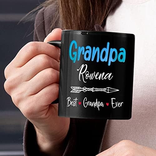 Melhor avô personalizado Copo de caneca de café com nome, Melhor avô personalizado de todos os tempos pretos, Best Grandpa