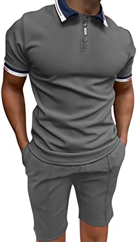 2023 New Men Casual Soild Button Camisa superior Turn Down Blouse Blouse Short Suits Top Sweat para homens com