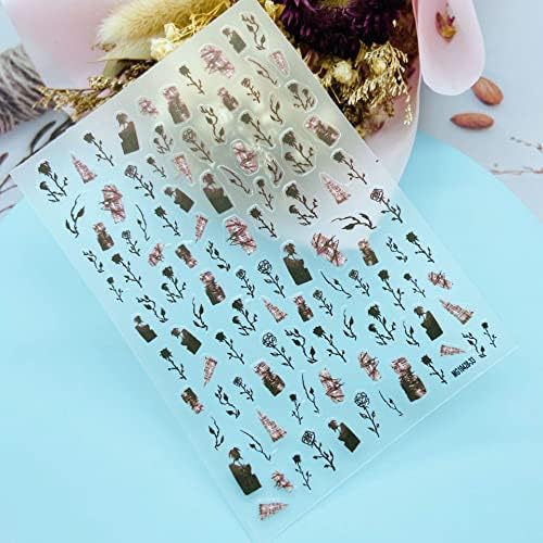 Novo artista japonês transparente estilo japonês de qualidade adesivos de unhas super finos Decalques de unhas secas de flores escuras