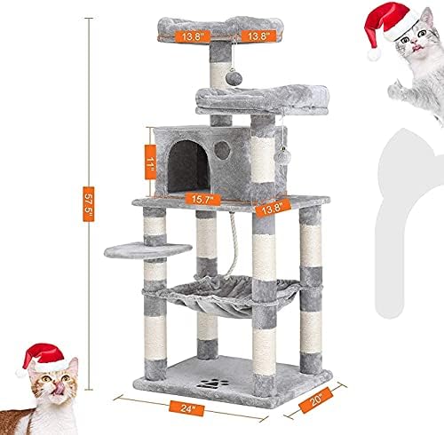 Condomínio de árvore de gatos haieshop arranhando pós-gato torre gato mobiliário de condomínio com postes de arranhões luxuosos poleiros