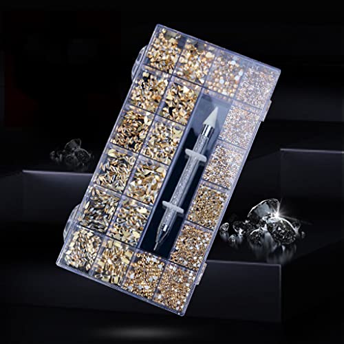 Frujcdki 12 tipos de 600 diamantes +2500 strass planos mistos 20 estilos cristais de strass planície de shinestone decorações