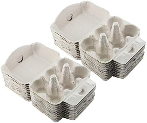 Yard We 20pcs Frango Ovo Cartons de papelão Recipientes de armazenamento de ovo 6 Virdas vintage Bandejas de ovo de ovo de galinha em branco com tampas