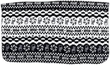 Victoria's Secret Pink Sherpa Blanket Logo Soft Plush Cozy Tampa Cozinha Tamanho Multicolor 50x60 NOVO BLACK E BRANCO, 50''X60