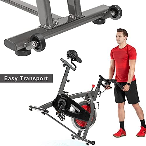 Bicicletas de bicicleta de treino, bicicleta de ciclismo interno de acionamento de cinto, guidão e assento ajustáveis ​​de 4 vias, monitor LCD/ sensor de pulso, para treinamento de bicicleta de exercícios para cardio em casa
