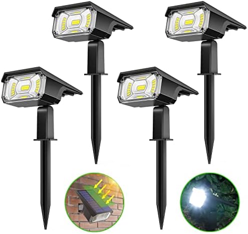 Nevtper Luzes de ponto solar grandes ao ar livre, 40 LEDS Paisagem de jardim Spotlights USB & Solar Powered, 3 modos