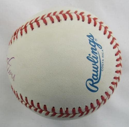 Eddie Mathews assinou autograph Rawlings Baseball JSA U84669 - Bolalls autografados