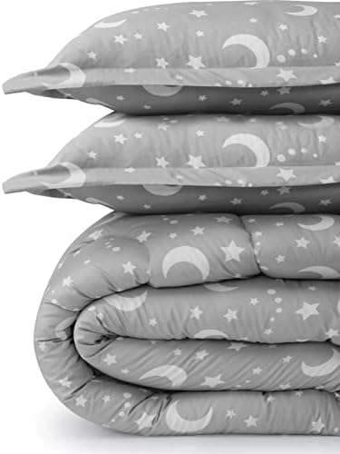 Bedding Utopia All Station Moon Star Star Conjunto com 2 travesseiros - 3 peças Microfiber macias de cama para crianças para meninos/meninas - Machine lavável