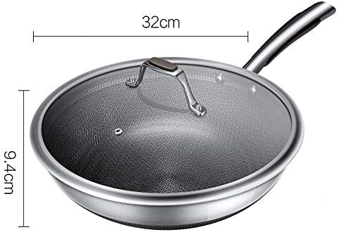 N/A PAN PAN antiaderente Man favo de mel frigideira de aço inoxidável sem fumaça fumando frigideira wok