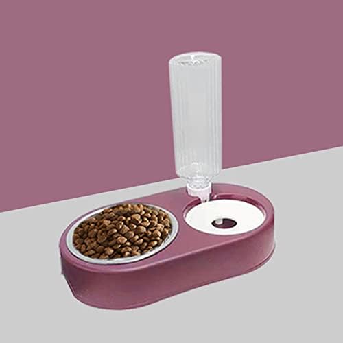 Tigelas de cachorro baoblaze com dispensador de água automática tigela de aço inoxidável para gatinho, rosa