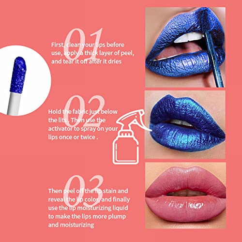 ULEMEILI 1 PCS rasgue o acabamento do esmalte labial com a cor da base, lábio de lábios coloridos Lipstick Longing e Water impermeável