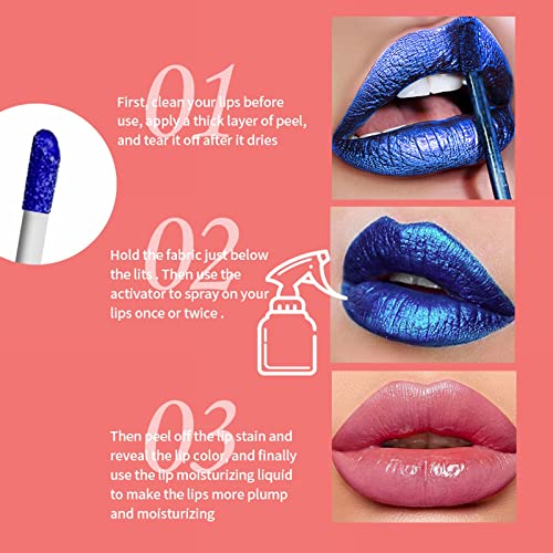 ULEMEILI 1 PCS rasgue o acabamento do esmalte labial com a cor da base, lábio de lábios coloridos Lipstick Longing e Water impermeável batom líquido de base natural, lágrimas de xícara sem bastão lábio